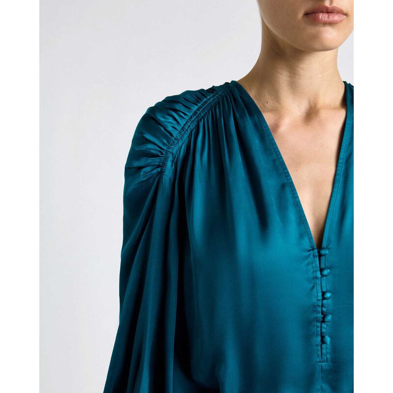 Cue Satin V-Neck Blouse image number 2